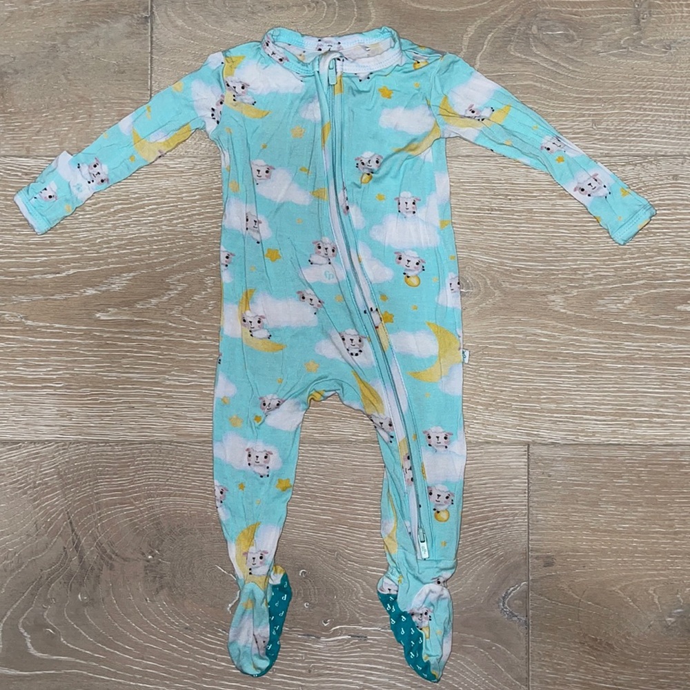 Posh Peanut Fisher-Price™ Lamb Footie Zippered One Piece 0-3 Months
